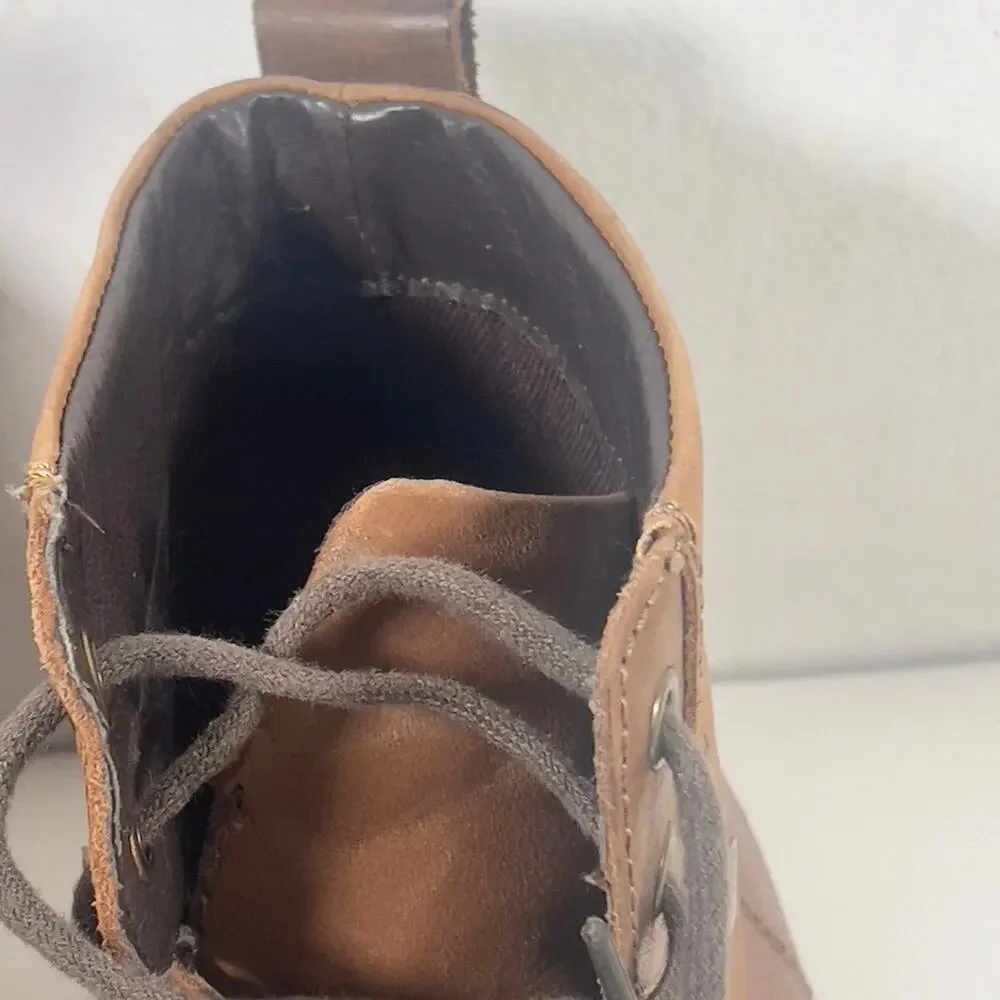 GBX Layne Men's Brown Lace Up Moc Toe Leather Ankle Chukka Boots Size 10 1/2 Med